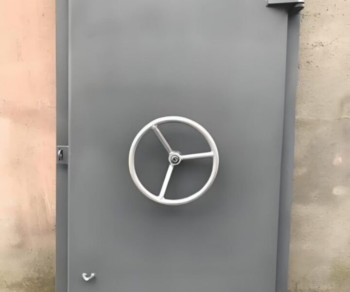 Quick-opening and -closing weathertight steel door (Hand wheek type)
